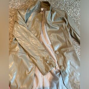 Faux Leather Jacket Blazer